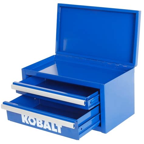 kobalt mini 10.83-in friction 2-drawer blue steel tool box|kobalt mini drawer box.